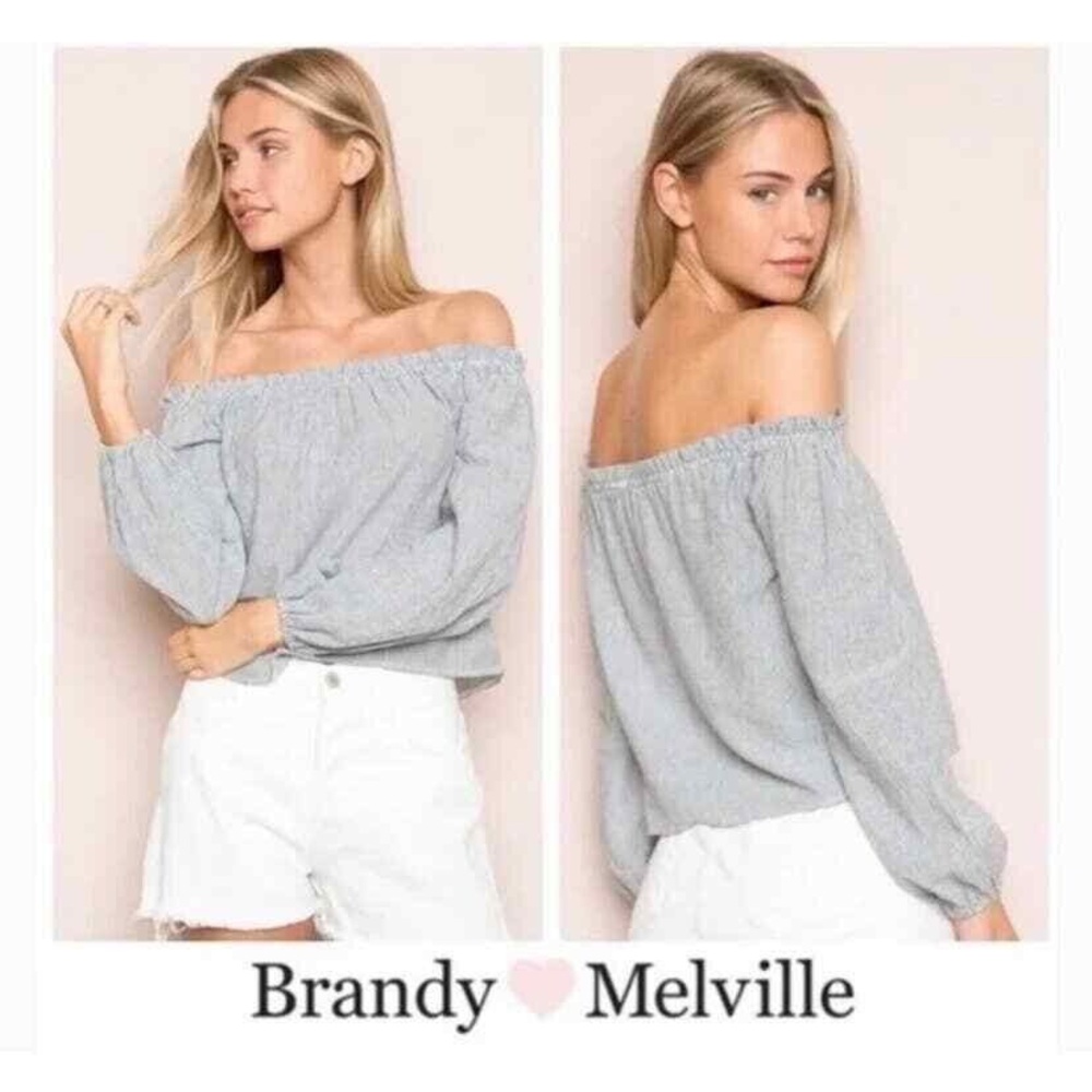 Brandy Melville Off-Shoulder Striped Top